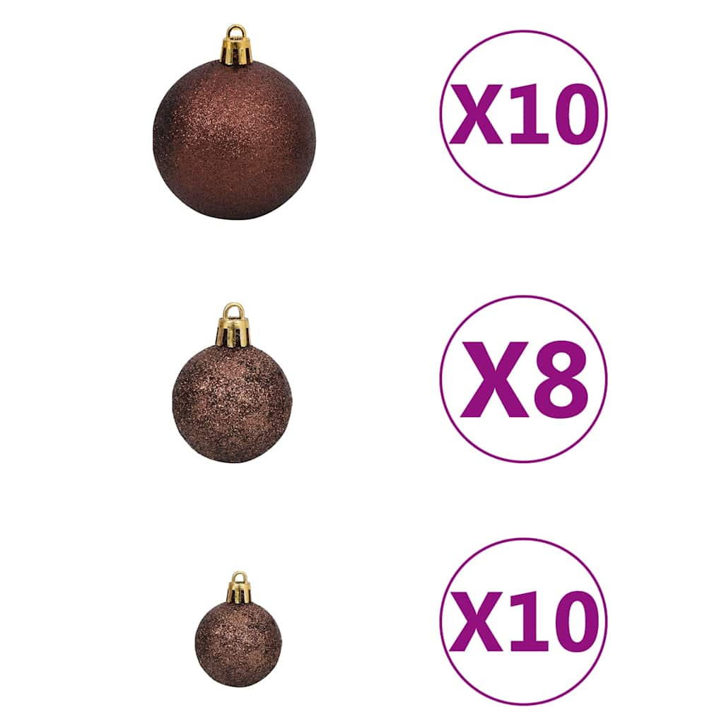 Albero di Natale Preilluminato con Palline 210 cm 910 Rami