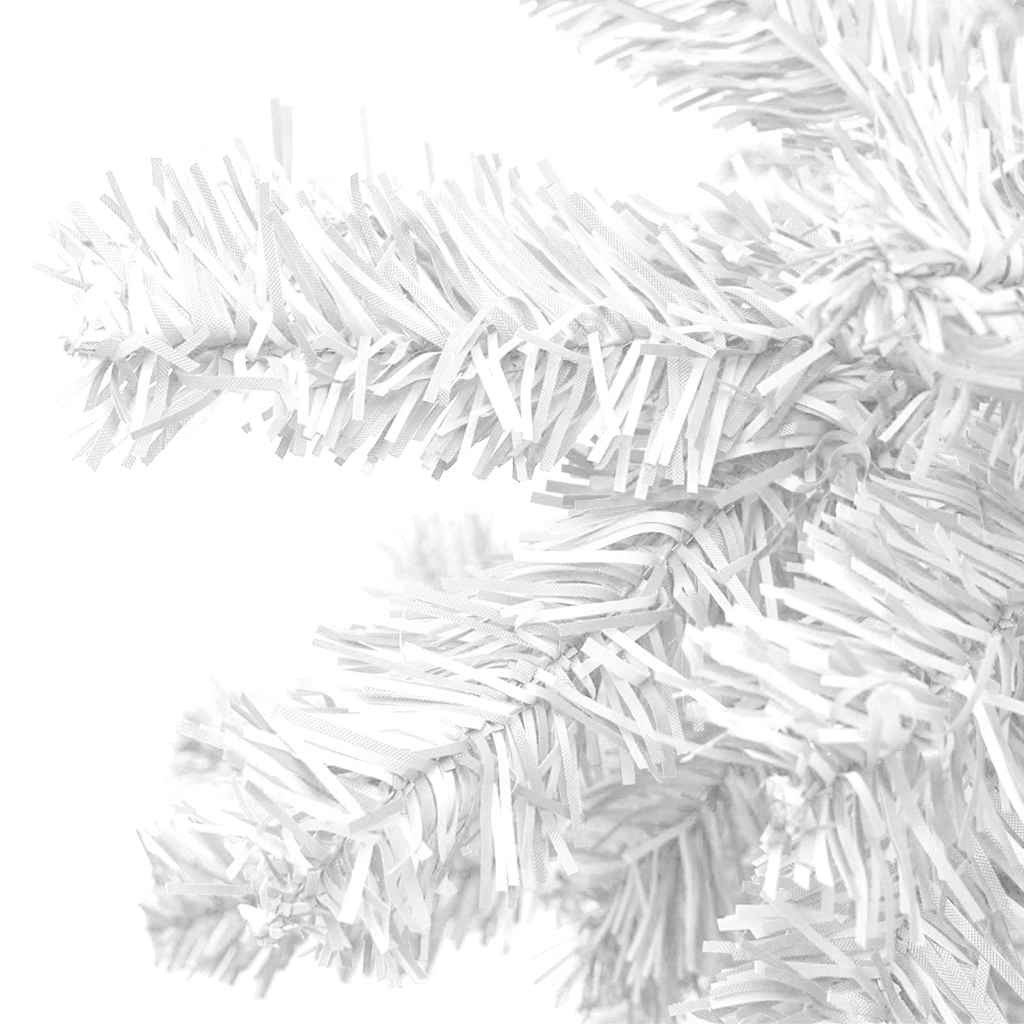 Albero di Natale Artificiale Preiluminato Palline 240 cm Bianco