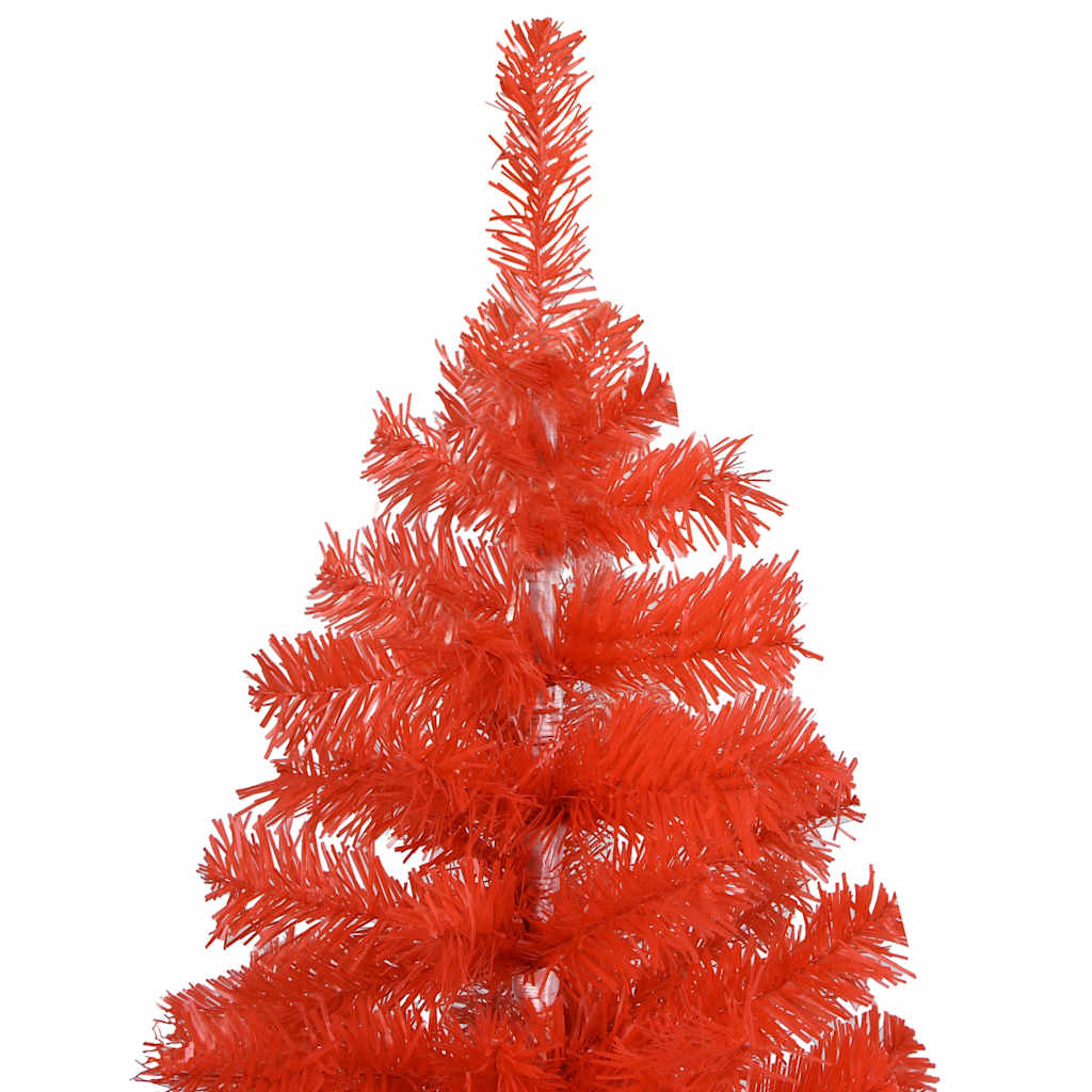 Albero di Natale Preilluminato con Palline Rosso 210 cm PVC