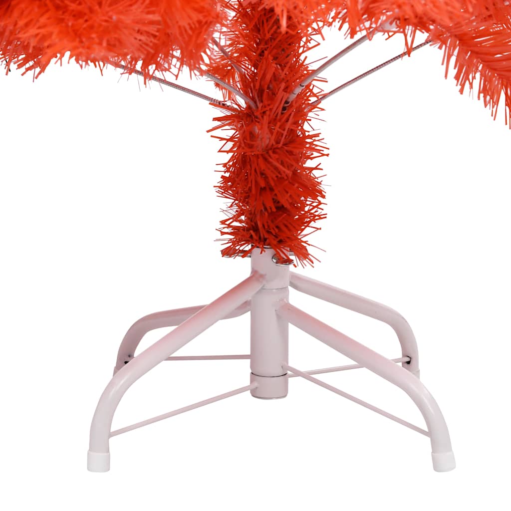 Albero di Natale Preilluminato con Palline Rosso 210 cm PVC
