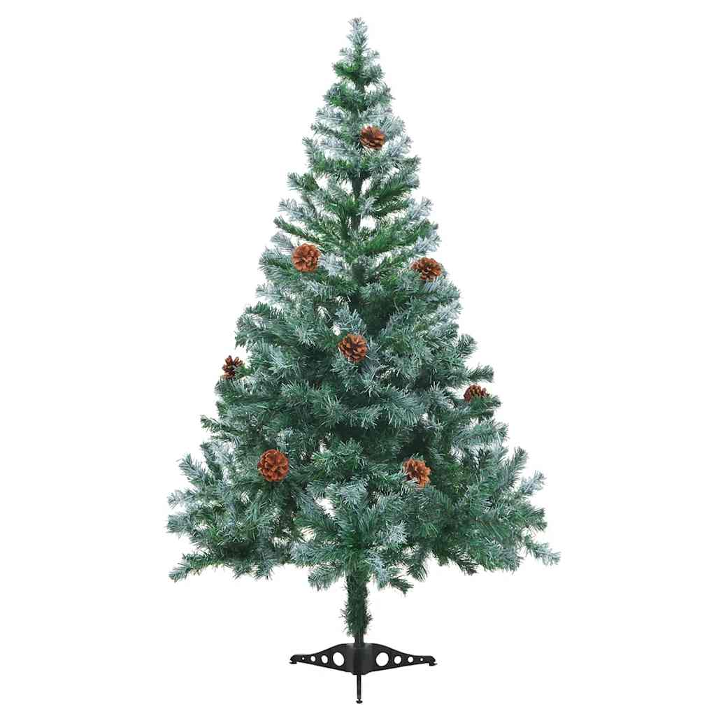 Albero di Natale Satinato Preiluminato Palline e Pigne 150 cm