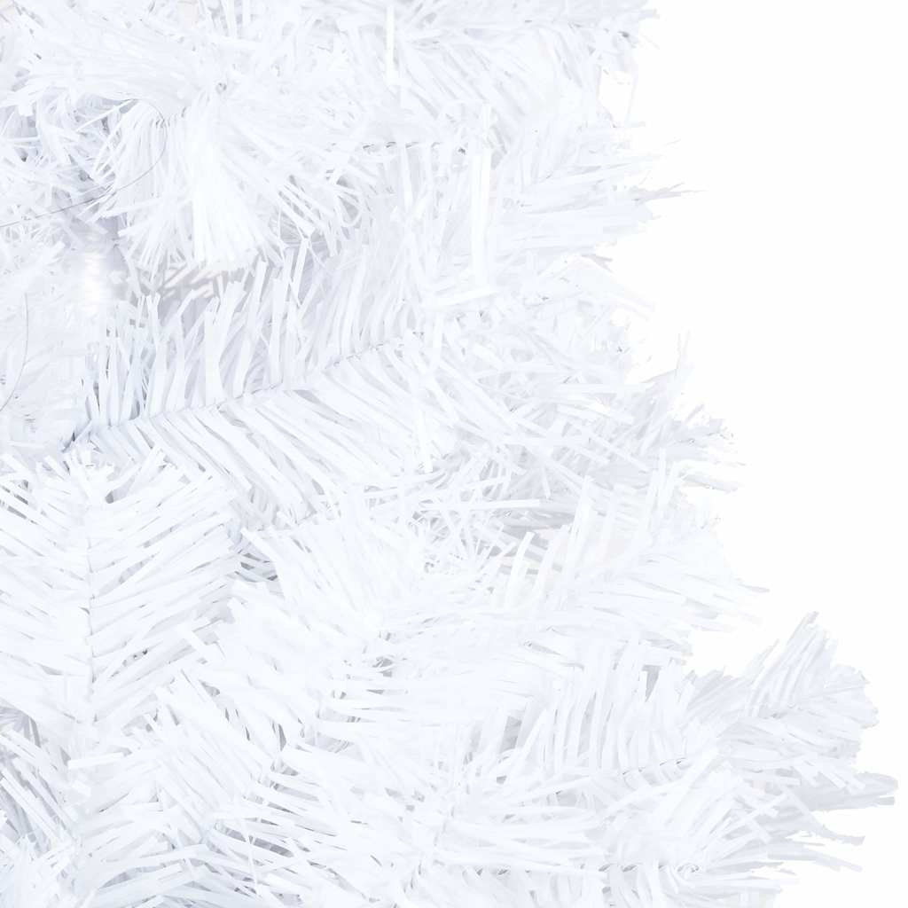 Albero di Natale Preilluminato con Palline Bianco 120 cm PVC