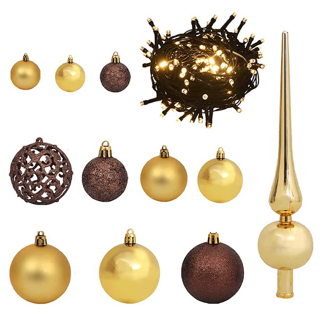 Albero di Natale Preilluminato con Palline Bianco 180 cm PVC