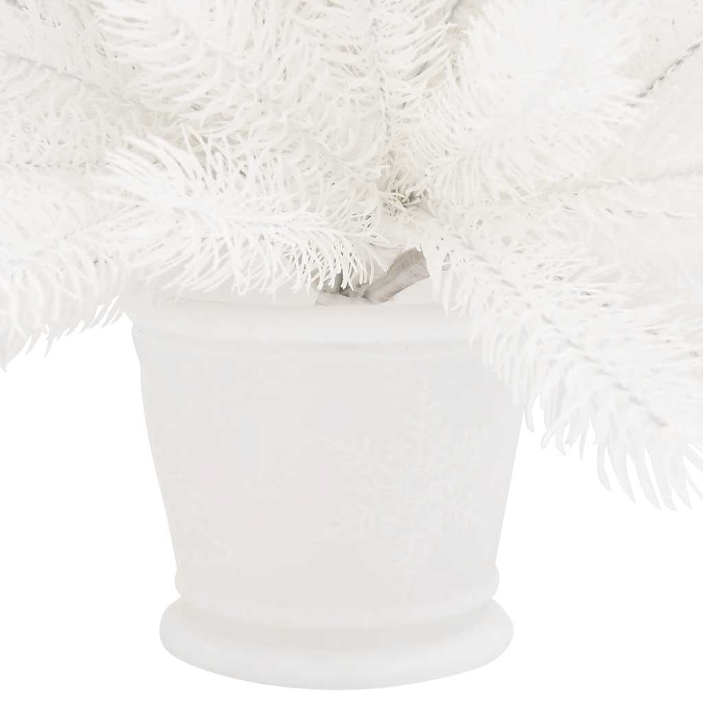 Albero di Natale Preilluminato con Palline Bianco 65 cm