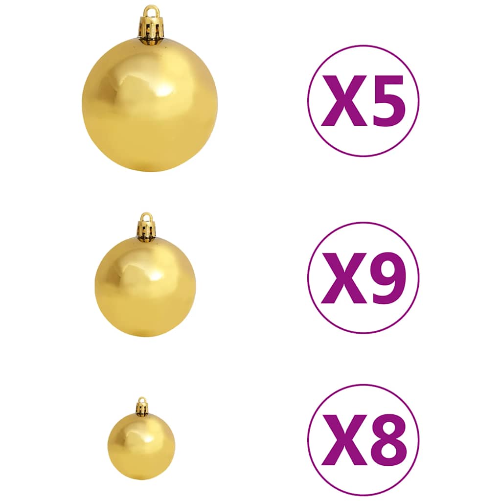 Albero Natale Artificiale Abete Nordmann LED Palline Verde180cm