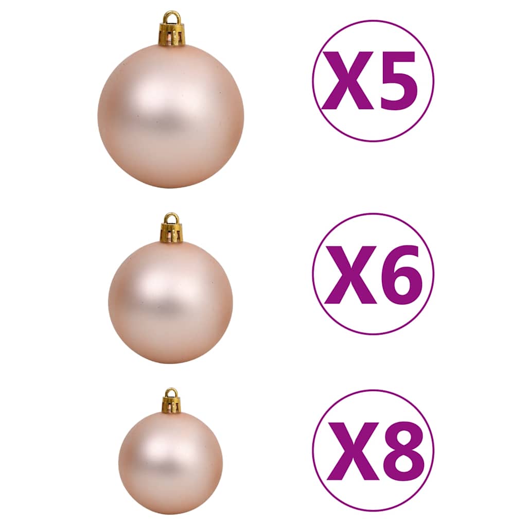 Albero di Natale Preilluminato Palline Bianco 180 cm 564 Rami
