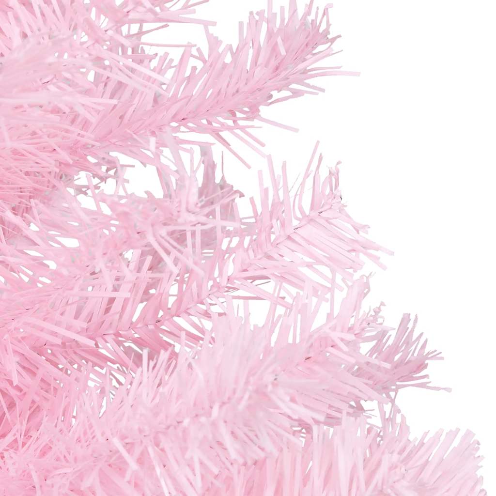 Albero di Natale Preilluminato con Palline Rosa 120 cm PVC