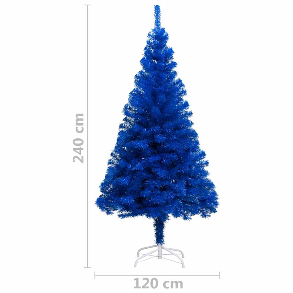 Albero di Natale Preilluminato con Palline Blu 240 cm PVC