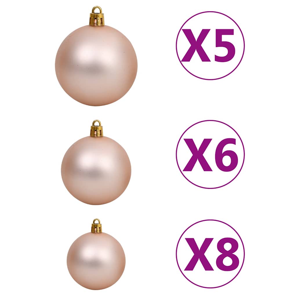 Albero di Natale Preilluminato con Palline Oro 120 cm PET