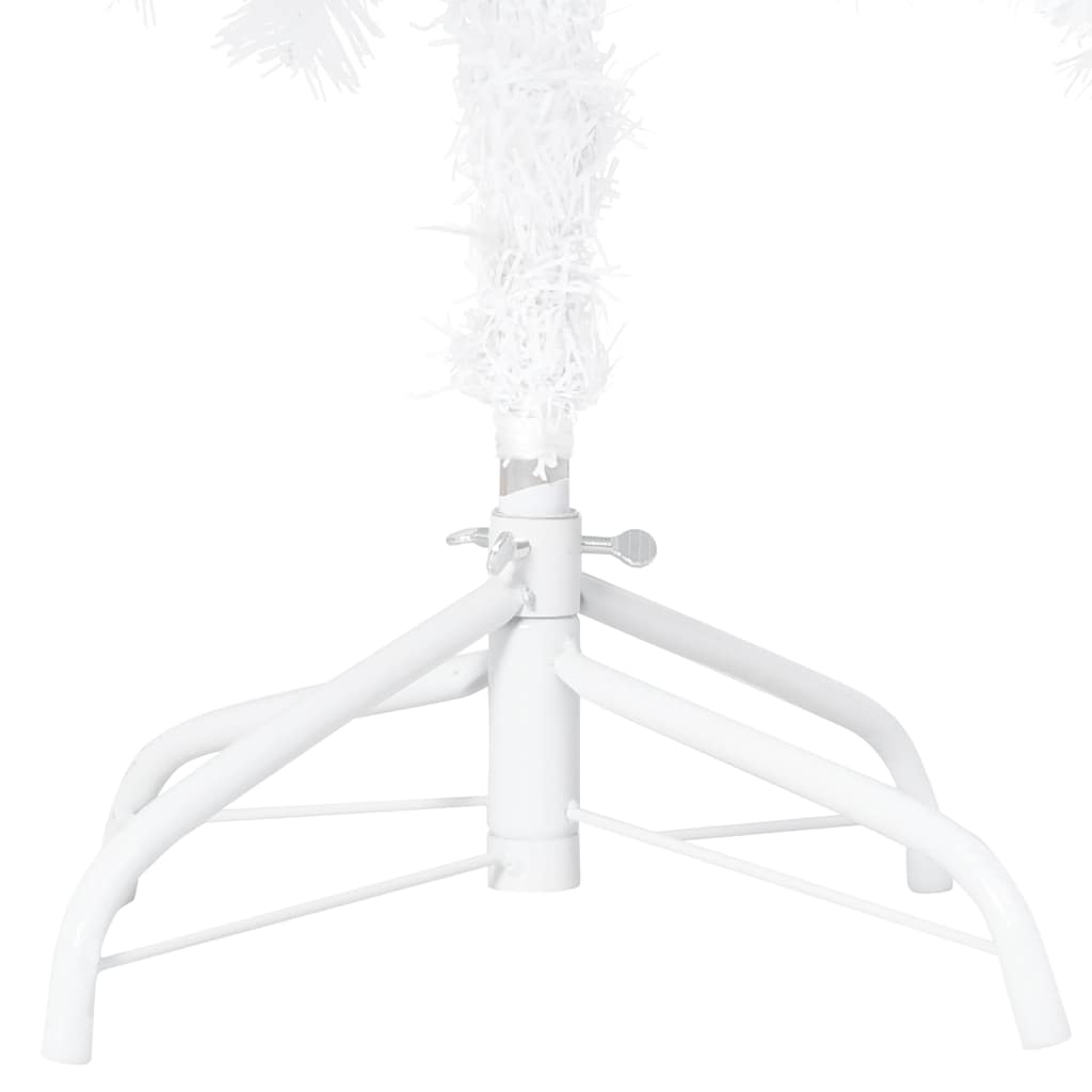 Albero di Natale Preilluminato con Palline Bianco 150 cm PVC