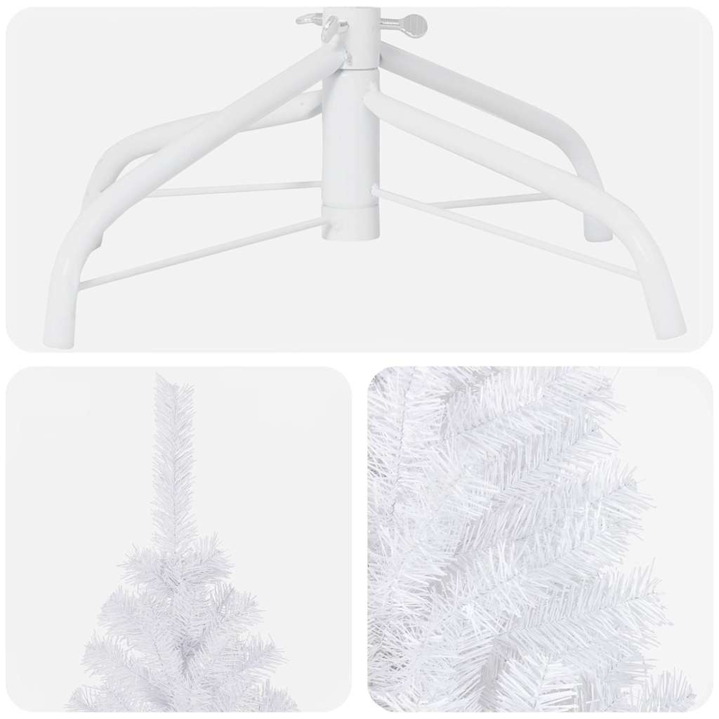 Albero di Natale Preilluminato con Palline Bianco 180 cm PVC
