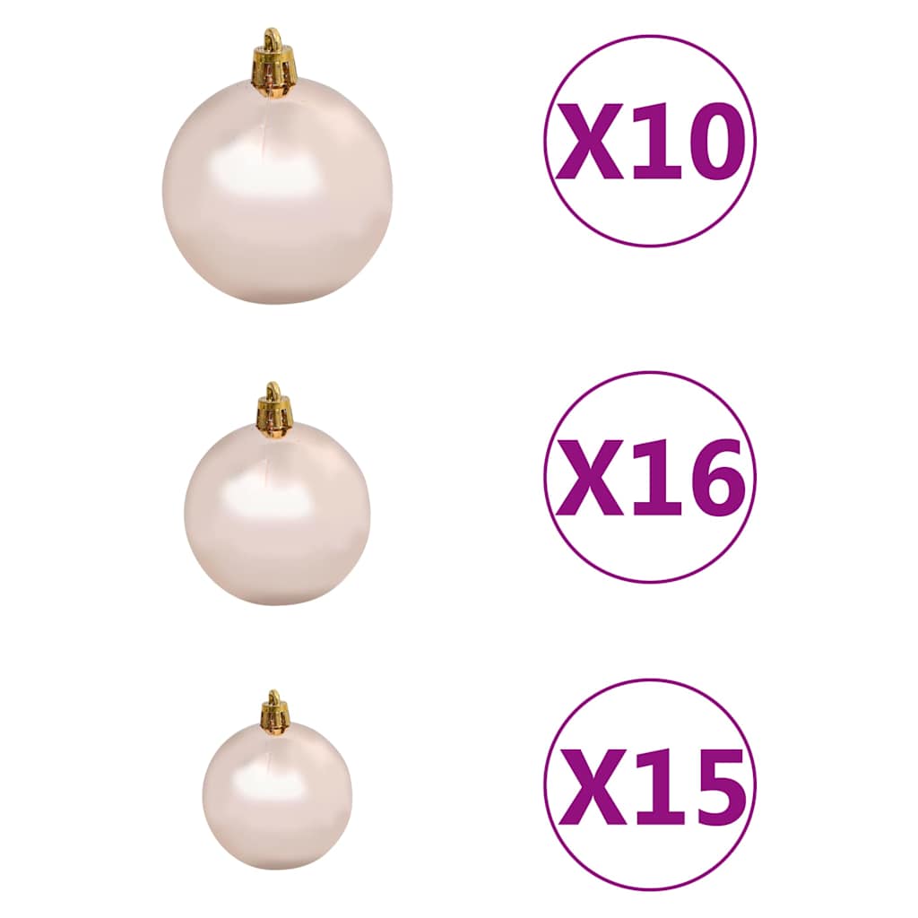 Albero di Natale Preilluminato con Palline Bianco 240 cm PVC