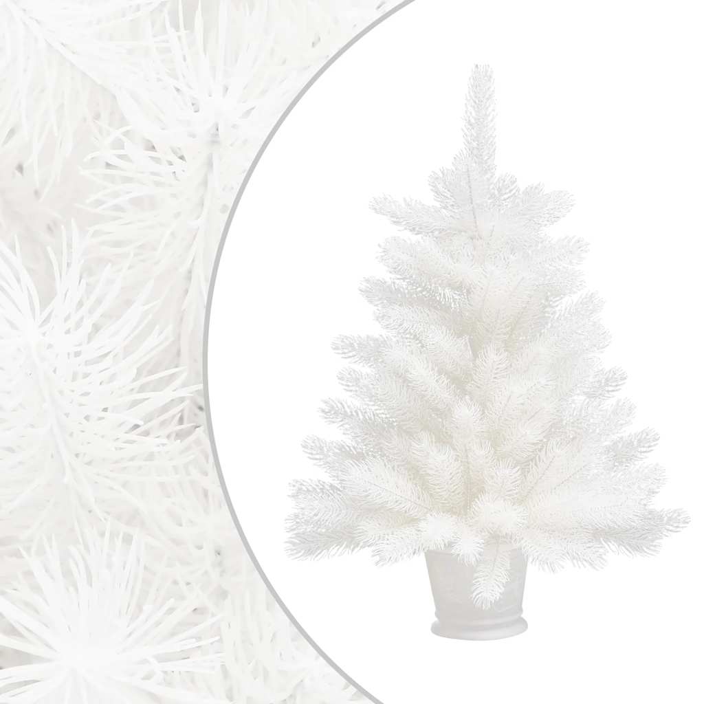 Albero di Natale Preilluminato con Palline Bianco 65 cm