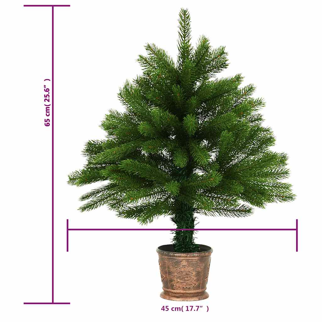 Albero di Natale Preilluminato con Palline Verde 65 cm