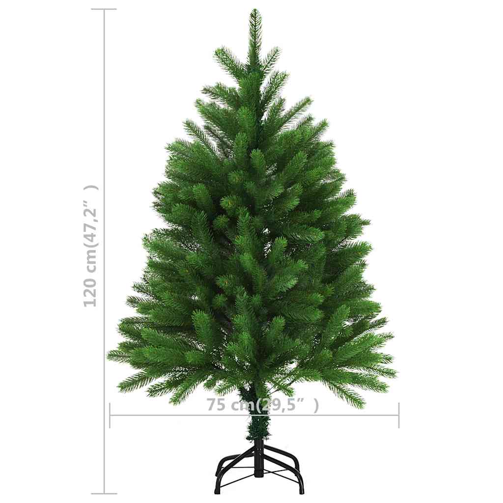 Albero di Natale Preilluminato con Palline Verde 120 cm