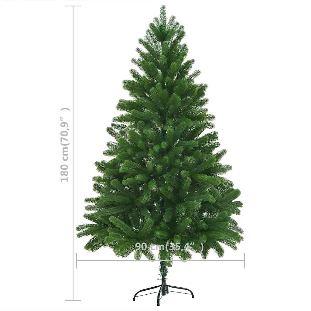 Albero di Natale Preilluminato con Palline Verde 180 cm