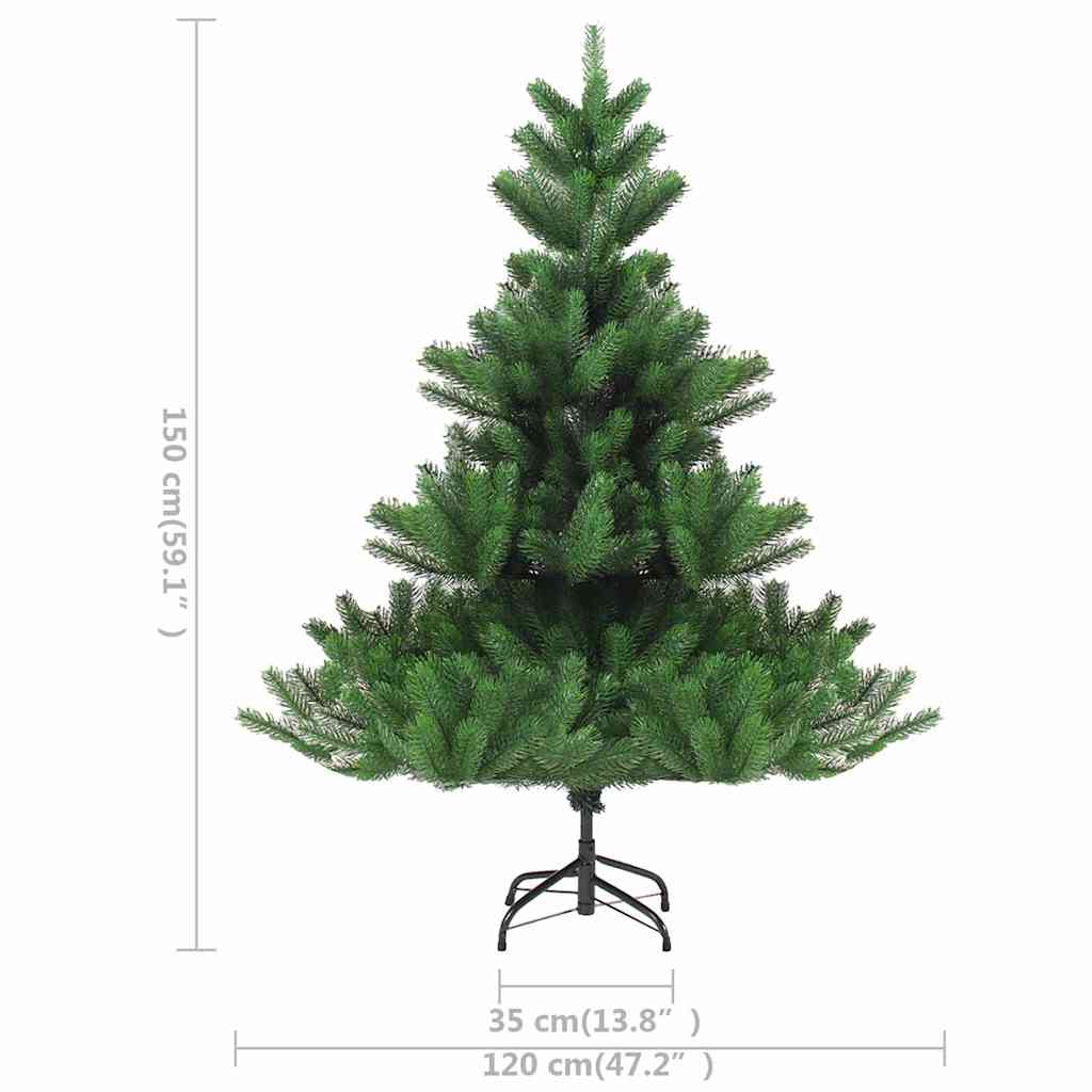 Albero Natale Artificiale Nordmann LED Palline Verde 120 cm
