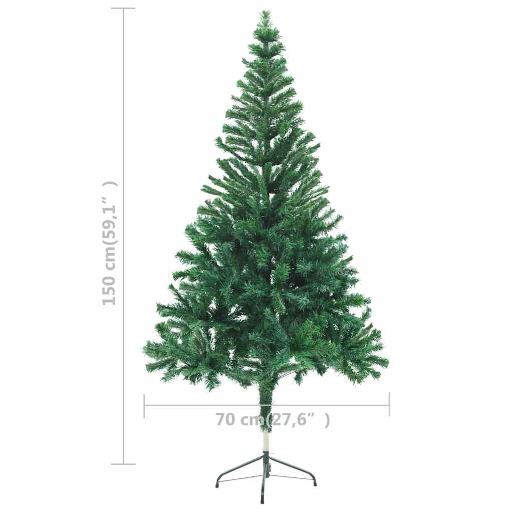 Albero di Natale Preilluminato con Palline 150 cm 380 Rami