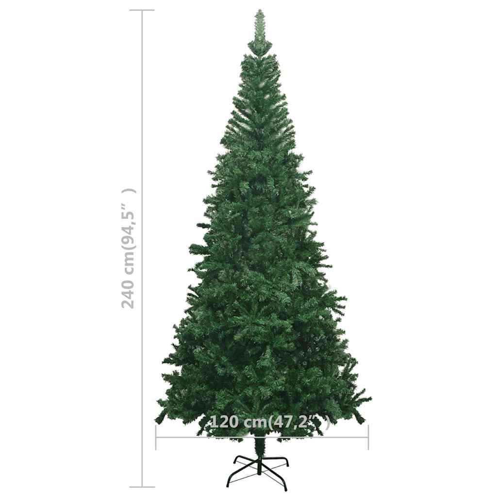 Albero di Natale Preilluminato con Palline 240 cm Verde