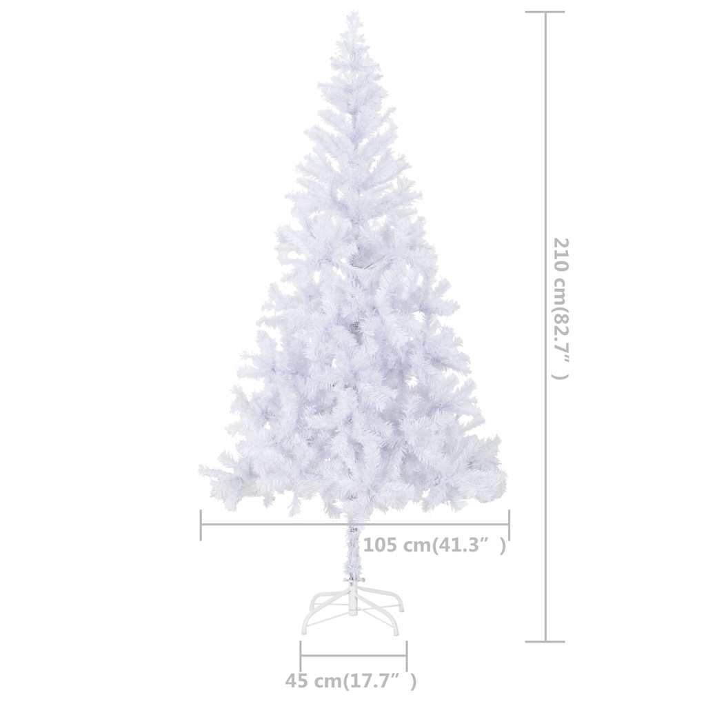 Albero di Natale Preilluminato Palline Bianco 210 cm 910 Rami