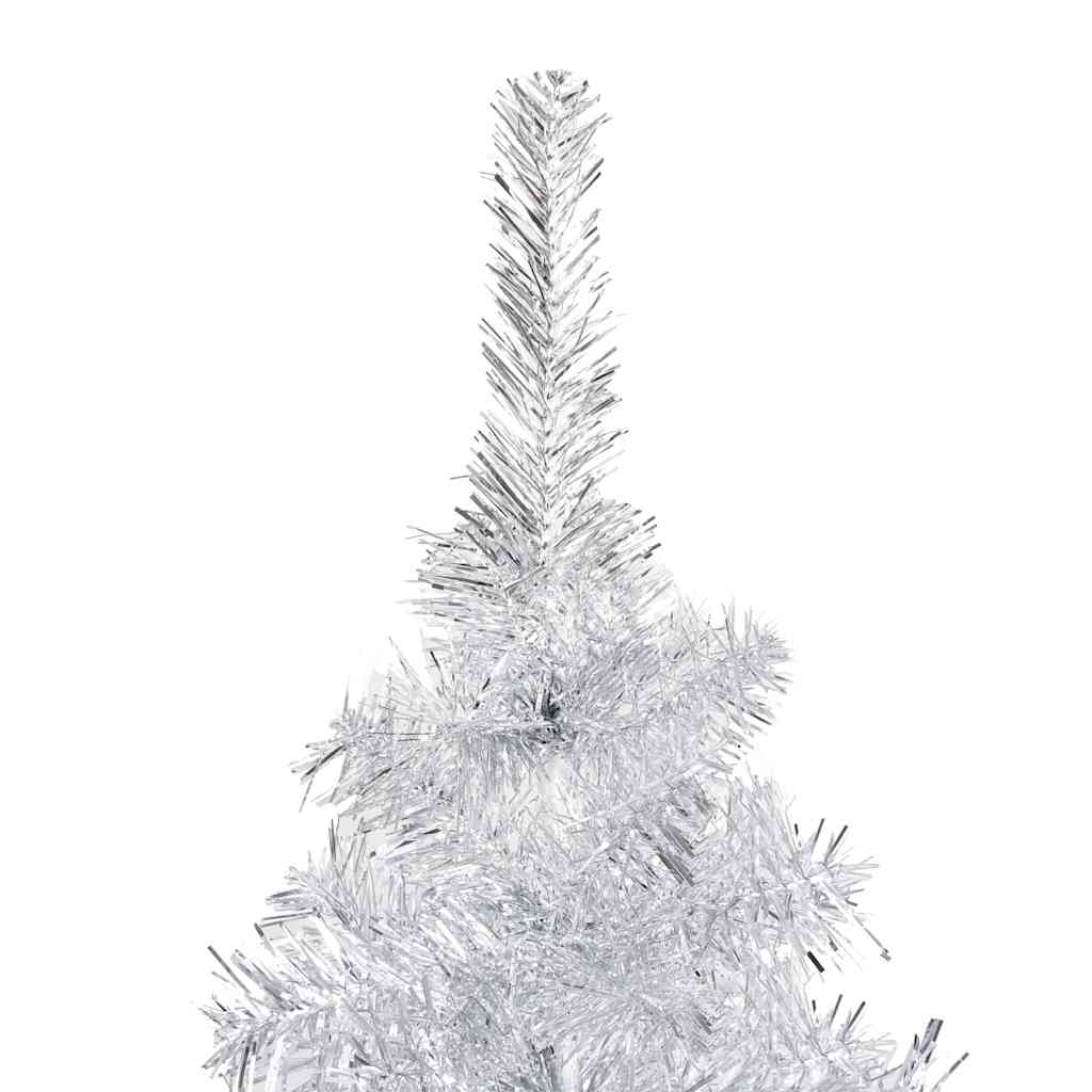 Albero di Natale Preilluminato con Palline Argento 150 cm PET