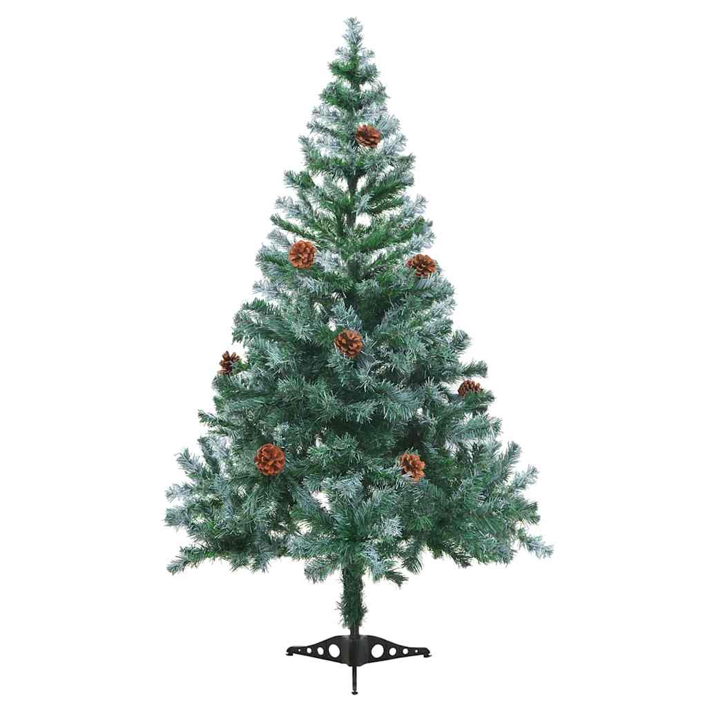 Albero di Natale Satinato Preiluminato Palline e Pigne 150 cm