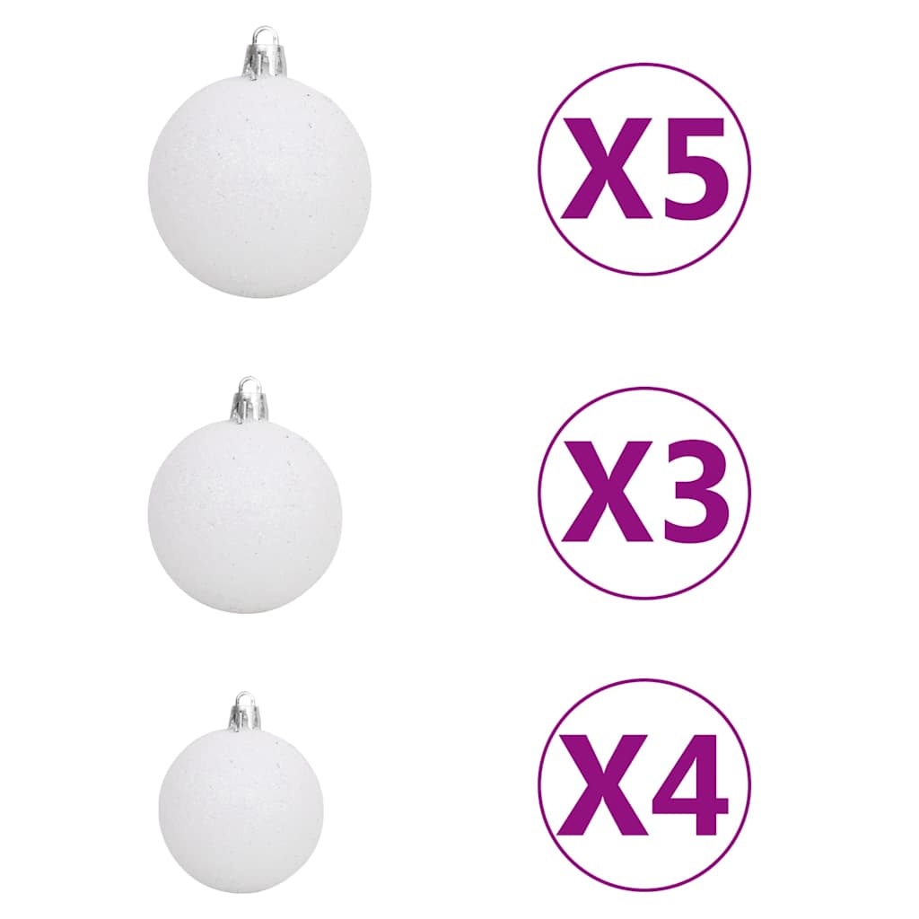 Albero di Natale Artificiale con LED e Set di Palline e Pigne 150 cm