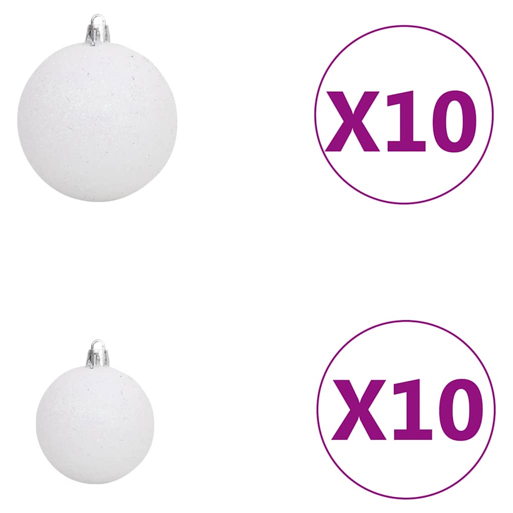 Albero di Natale Preilluminato con Palline Verde 240 cm PVC