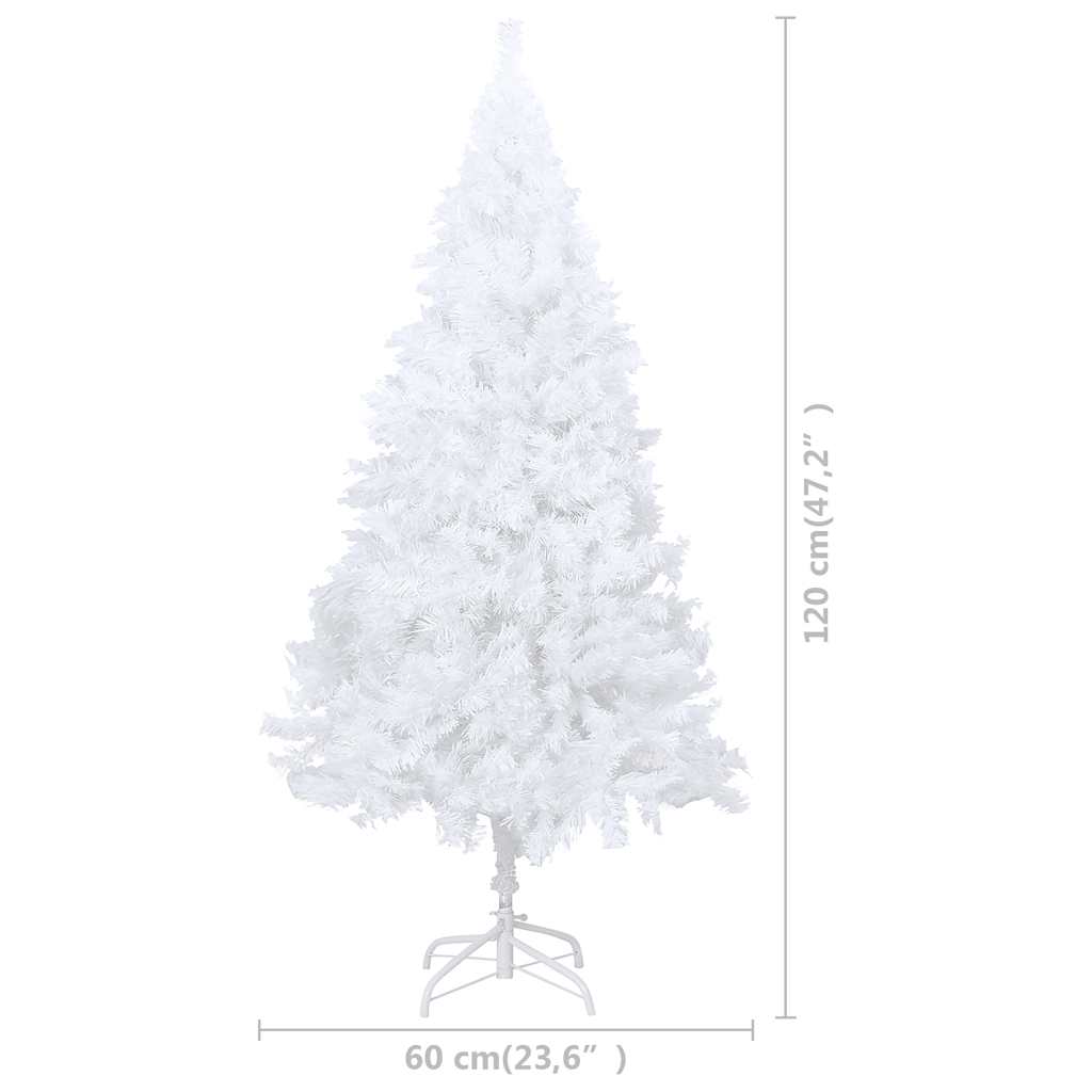 Albero di Natale Preilluminato con Palline Bianco 120 cm PVC