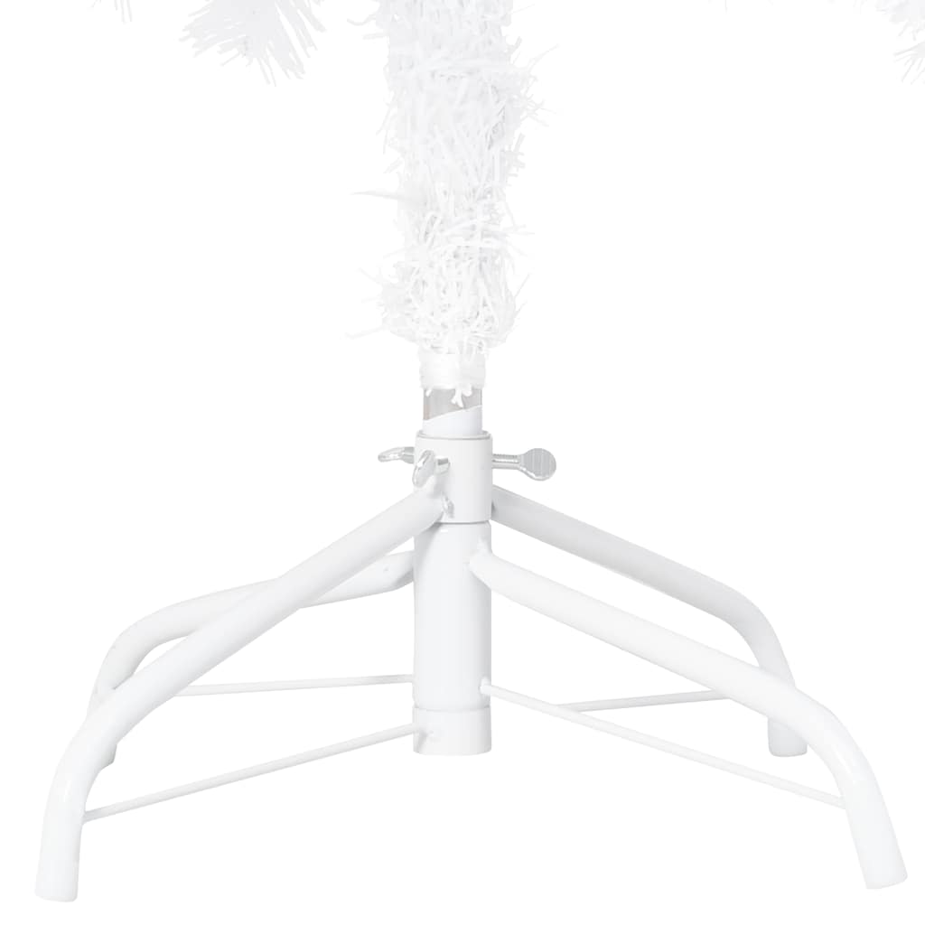 Albero di Natale Preilluminato con Palline Bianco 150 cm PVC