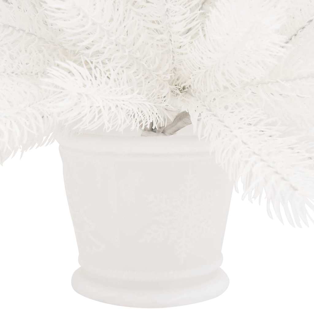 Albero di Natale Preilluminato con Palline Bianco 65 cm