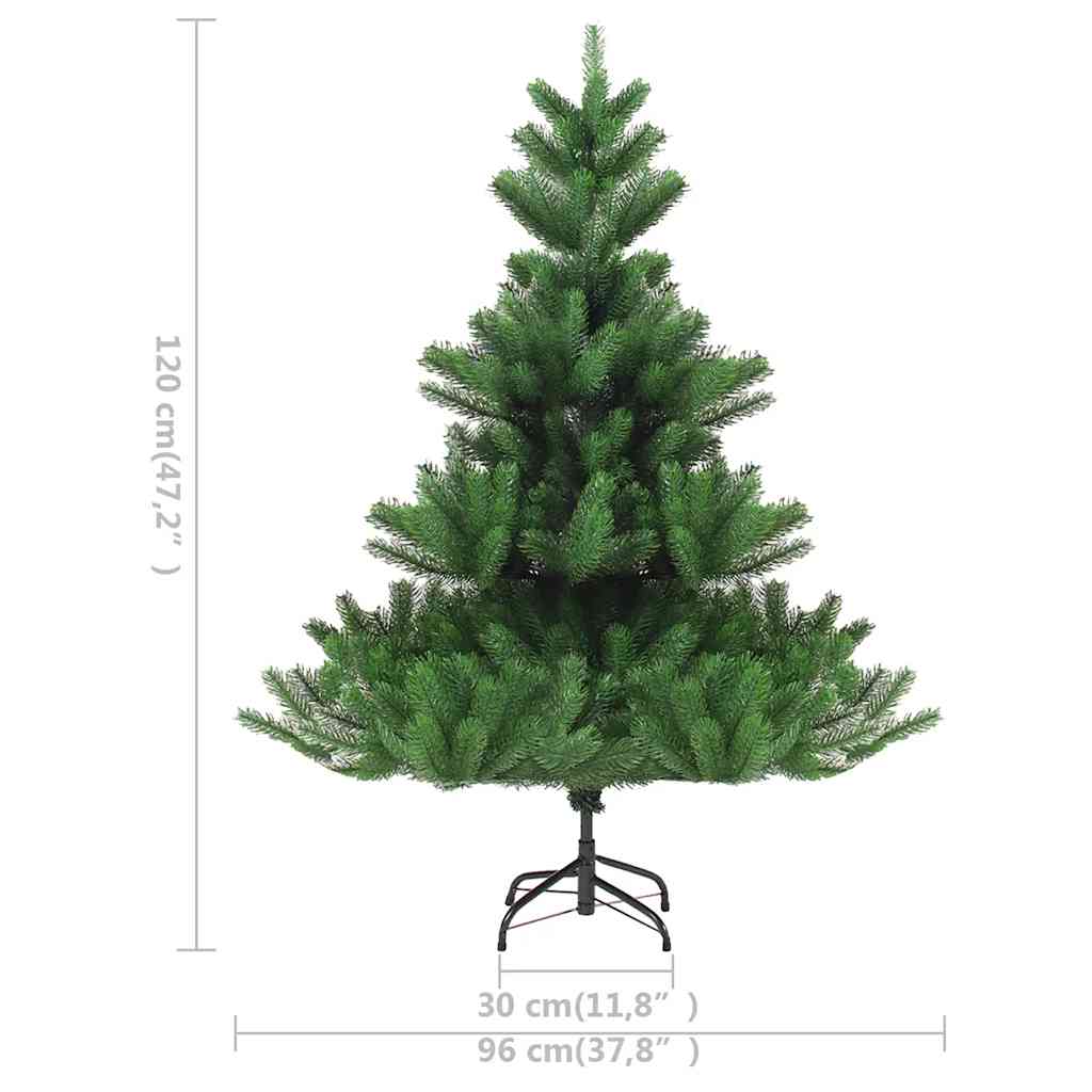 Albero Natale Artificiale Nordmann LED Palline Verde 120 cm