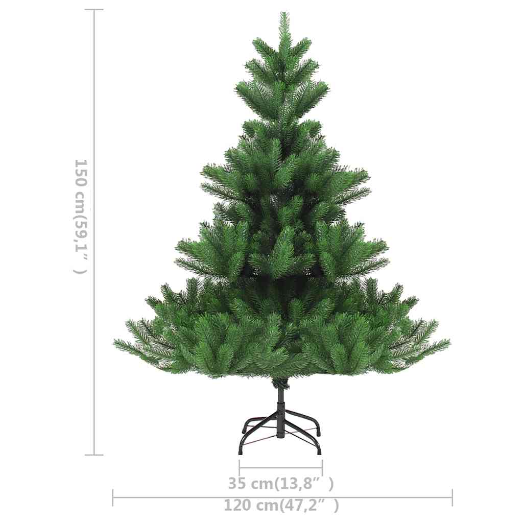 Albero Natale Artificiale Nordmann LED Palline Verde 150 cm