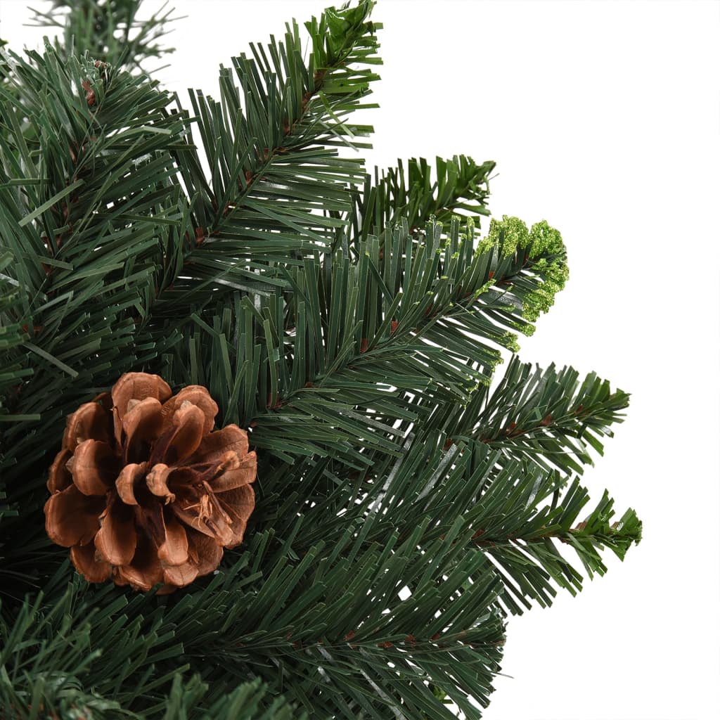 Albero di Natale Preilluminato con Pigne Verde 180 cm