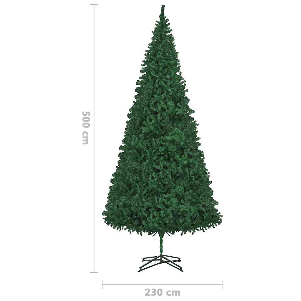Albero di Natale Preilluminato con Palline Verde 500 cm