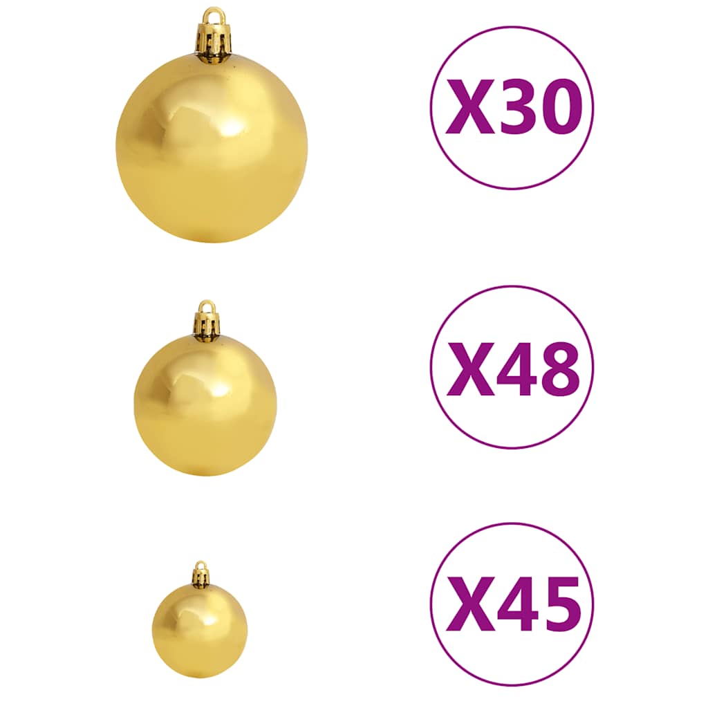 Albero di Natale Preilluminato con Palline Verde 500 cm