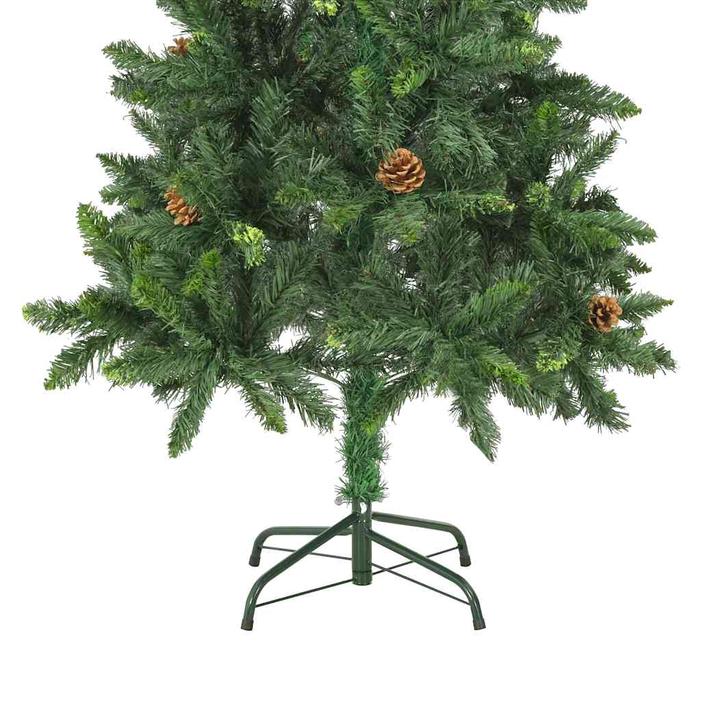 Albero di Natale Preilluminato con Palline Verde 150 cm