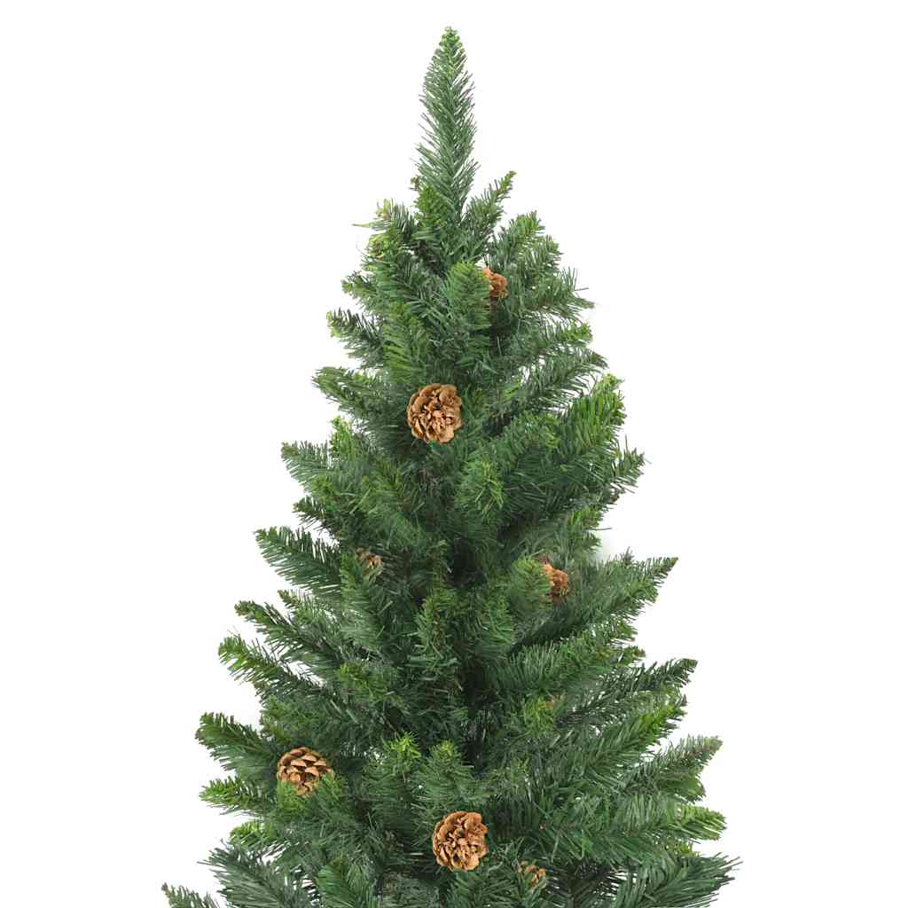 Albero di Natale Preilluminato con Palline Verde 150 cm