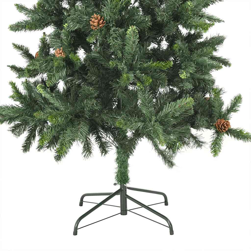 Albero di Natale Preilluminato con Palline Verde 180 cm