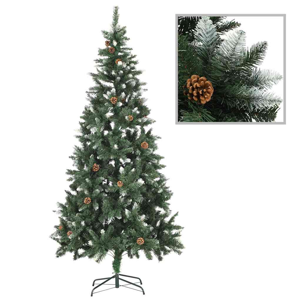 Albero di Natale Preilluminato con Palline 210 cm