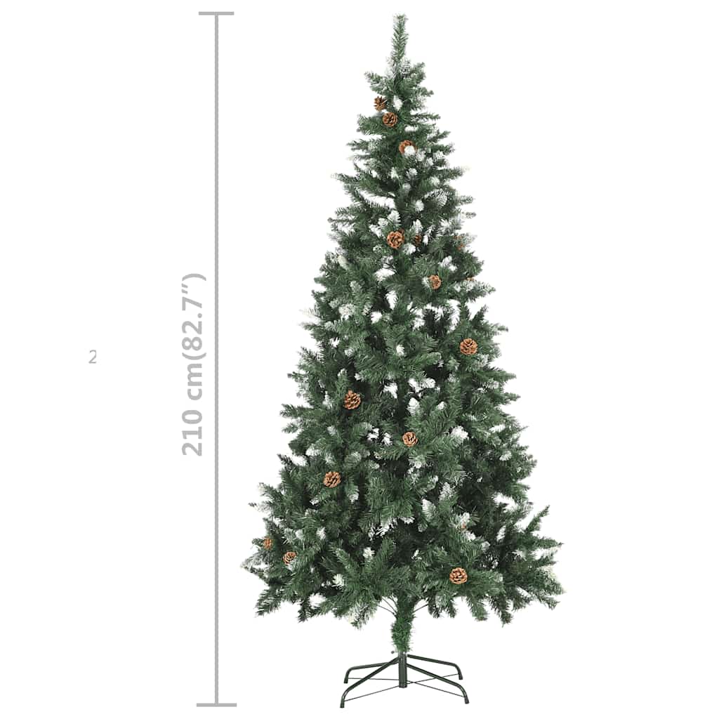 Albero di Natale Preilluminato con Palline 210 cm