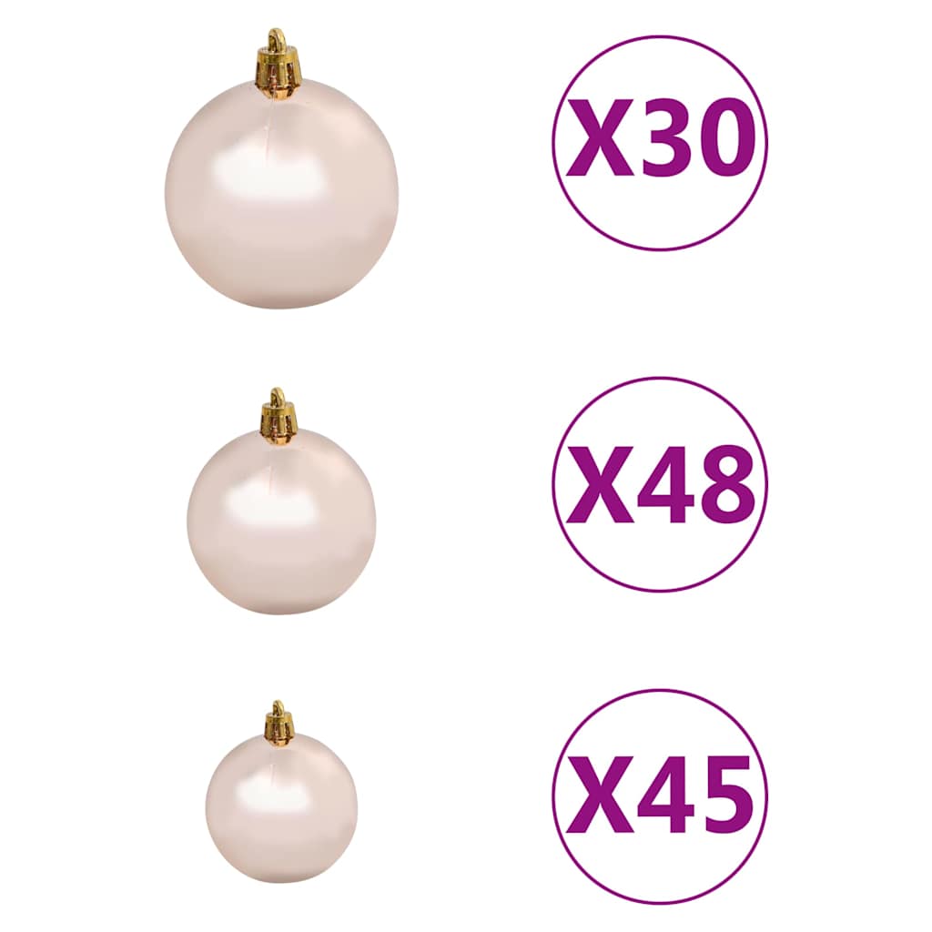 Albero di Natale Preilluminato con Palline Verde 500 cm