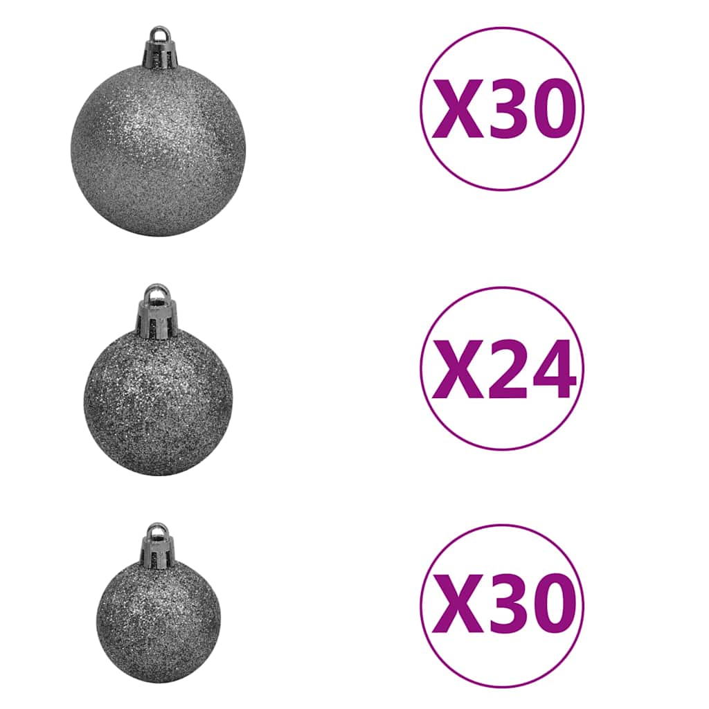 Albero di Natale Preilluminato con Palline Verde 500 cm