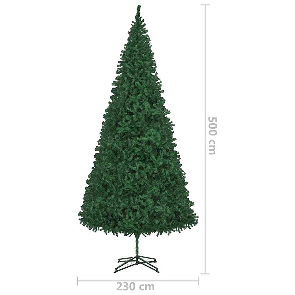 Albero di Natale Preilluminato con Palline Verde 500 cm