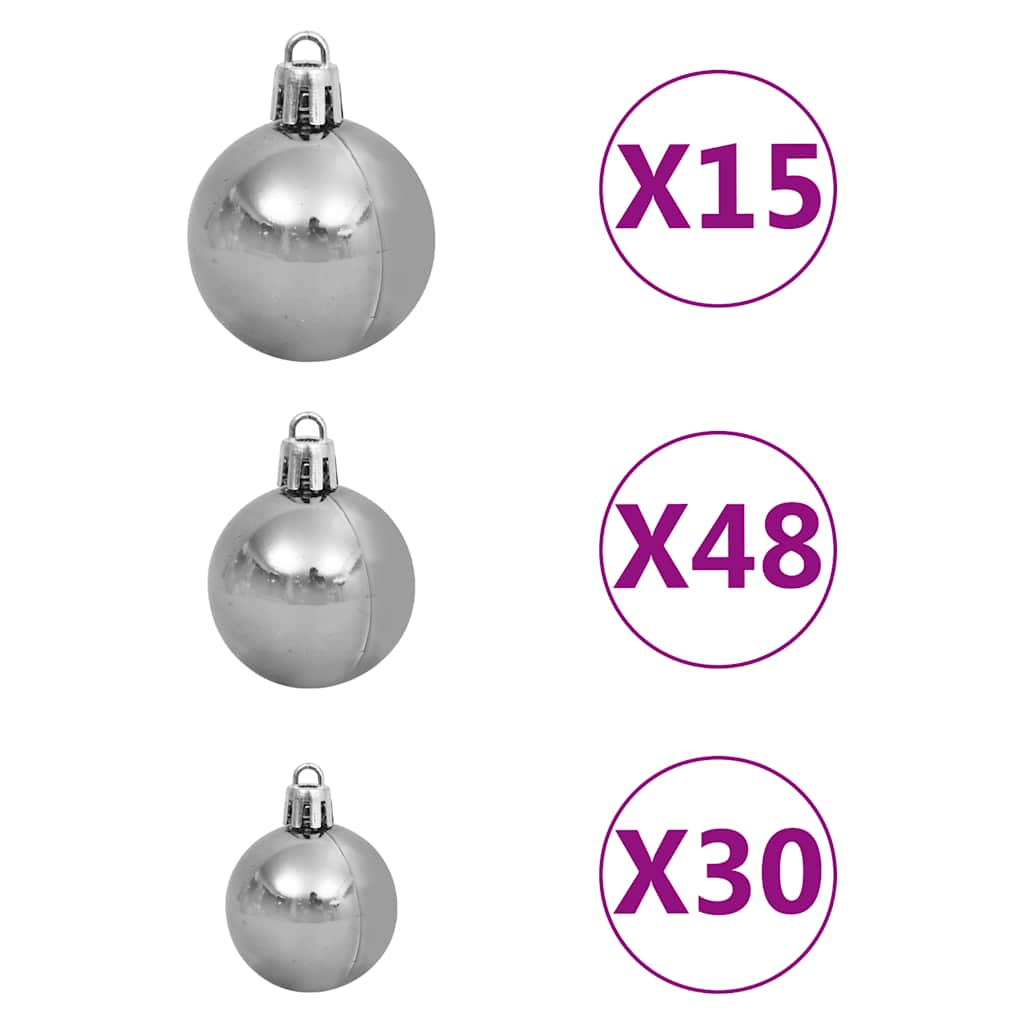 Albero di Natale Preilluminato con Palline Verde 500 cm