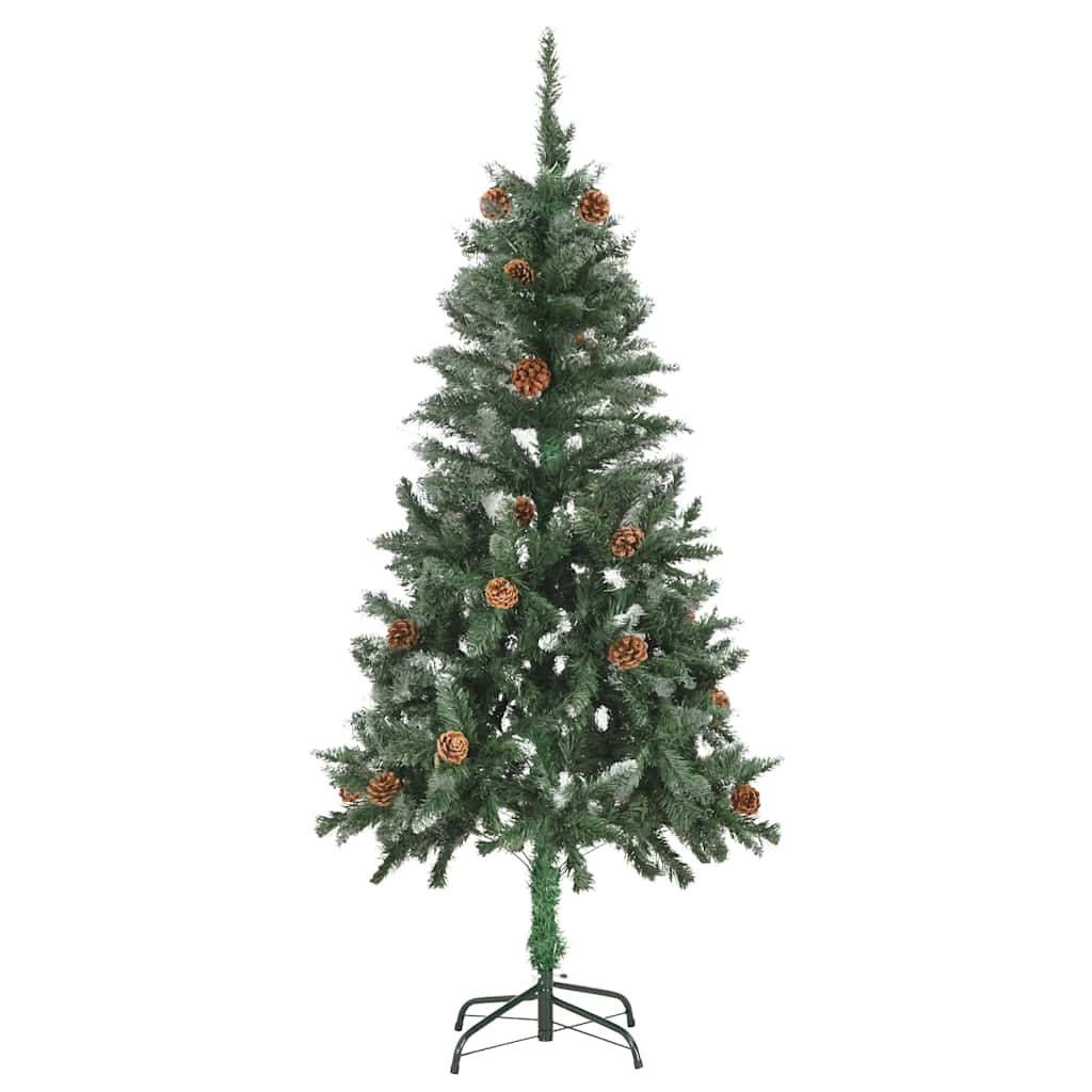 Albero di Natale Preilluminato con Palline e Pigne 150 cm