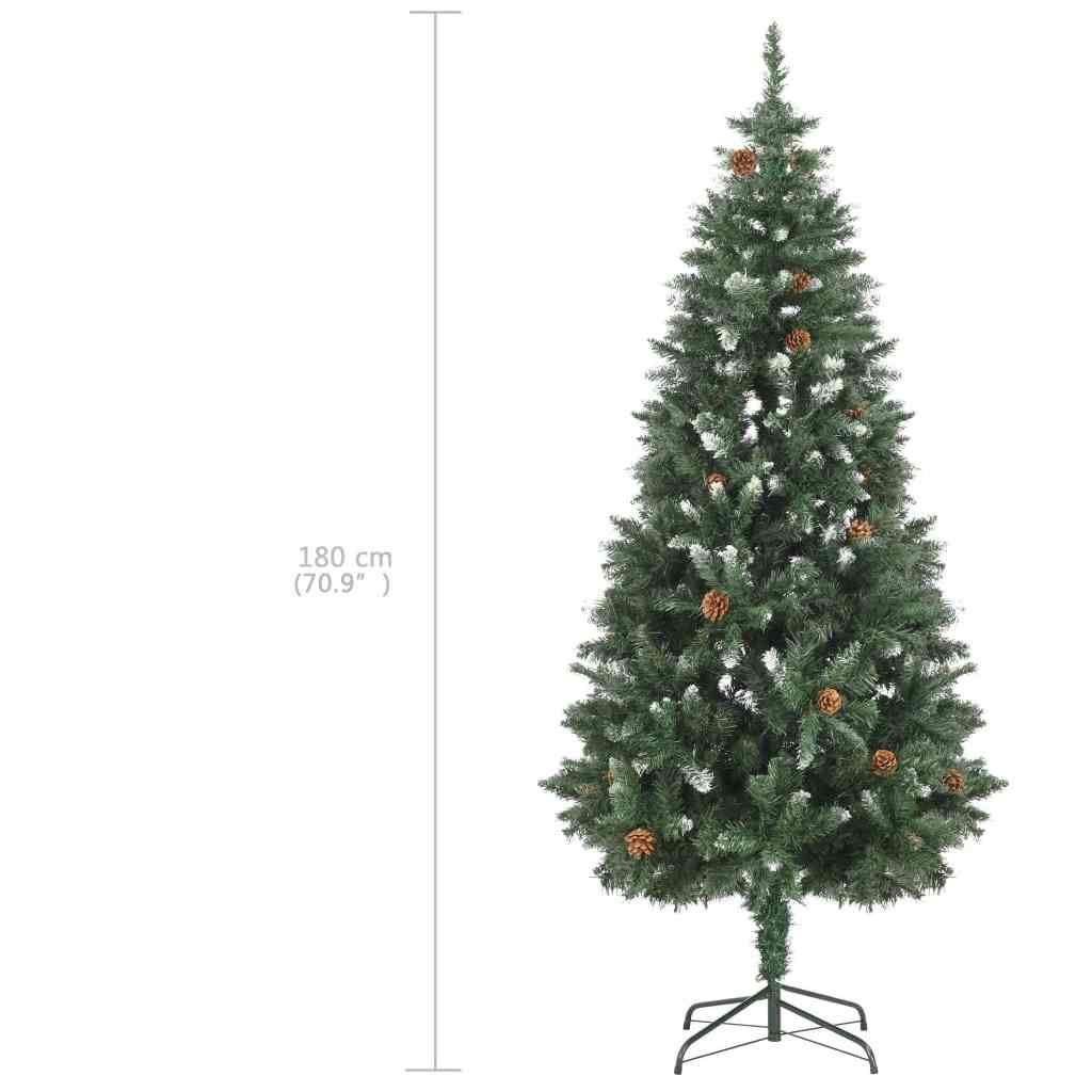 Albero di Natale Preilluminato con Palline e Pigne 180 cm