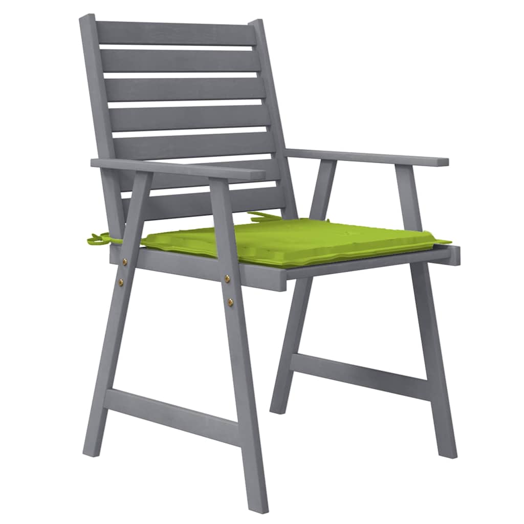 Sedie Pranzo per Esterni con Cuscini 4 pz Legno Massello Acacia
