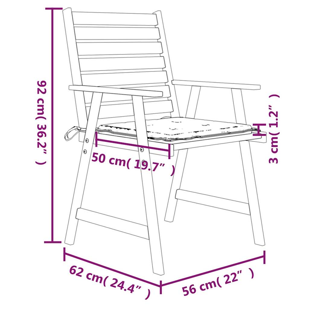 Sedie Pranzo per Esterni con Cuscini 4 pz Legno Massello Acacia