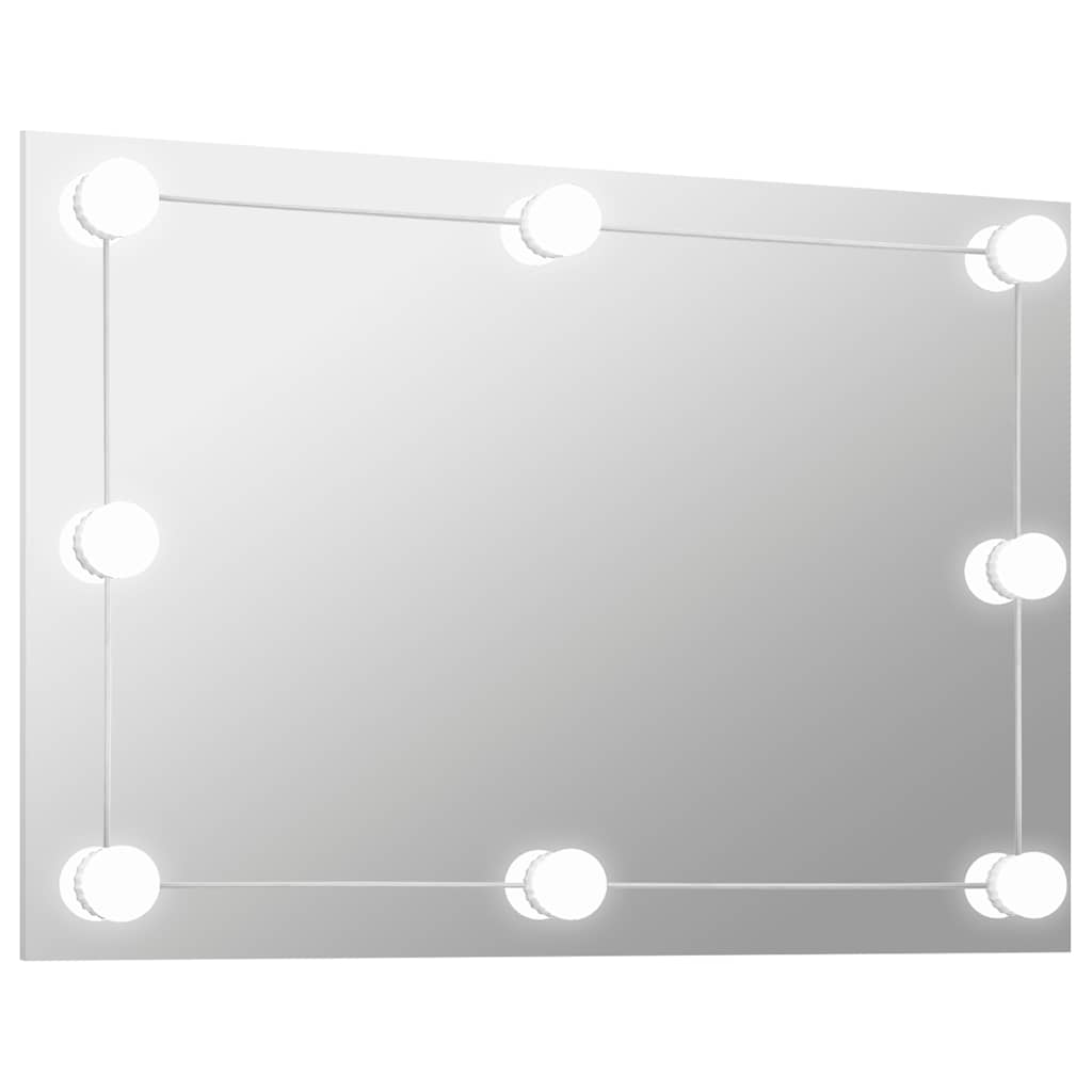 Specchio Parete Rettangolare Senza Cornice con Luci LED Vetro